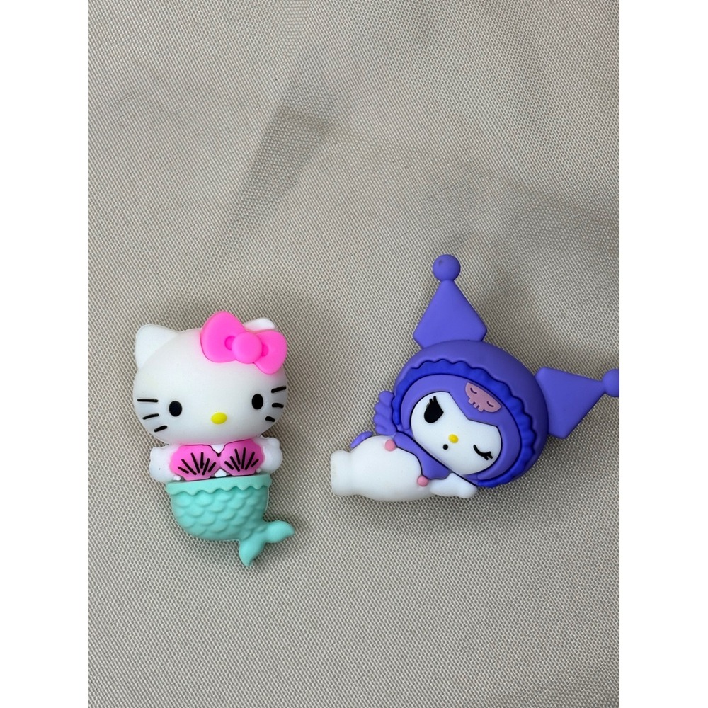 Sanrio Hello Kitty Mermaid and Kuromi Sleeping Figure Set Purple Teal Pink